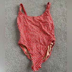 Red Floral Print J.Crew Womens Size 8 One-Piece Swimsuit